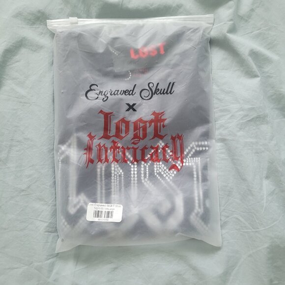 NWT LOST INTRICACY Engraved Skull Men's T Shirt in Black Size XXL - Picture 3 of 5
